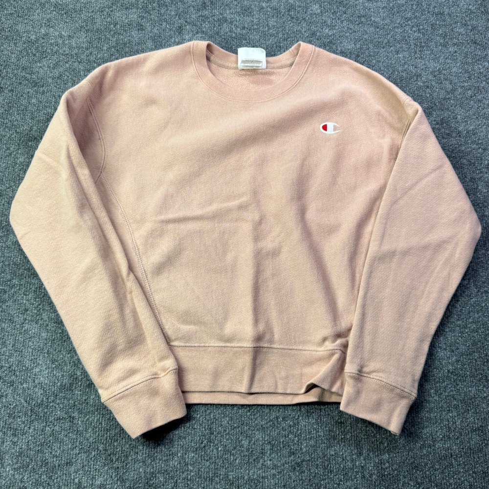 Champion Reverse Weave Sweatshirt Womens S Pink Pullover Crewneck Long Sleeve
